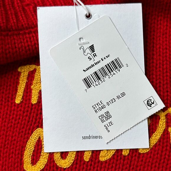 Sandrine Rose The Outsider Oversized L/S Cashmere Blend Sweater Distressed S NWT - Picture 9 of 10